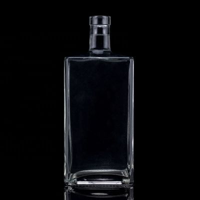 스크린 프린팅 1000ML 맑은 유리 병 보드카를 위해 나사 뚜?? 으로 정사각형 모양