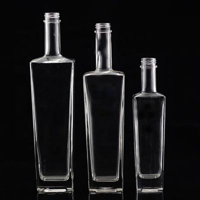 선명 또는 맞춤형 유리 병 250ml 500ml 700ml 750ml 정사각형 유리 술 병