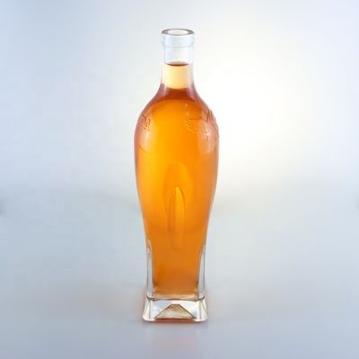 750ml 브랜디 또는 위스키 유리 병 포장 독특한 디자인과 산 에치 표면