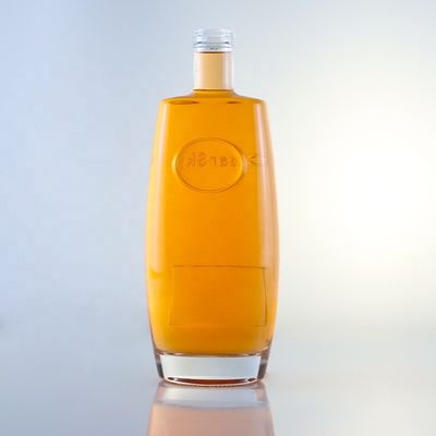 750ml 브랜디 또는 위스키 유리 병 포장 독특한 디자인과 산 에치 표면