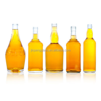 맥주 진 럼 고 플린트 유리 병 코크 톱과 맞춤형 스크린 인쇄