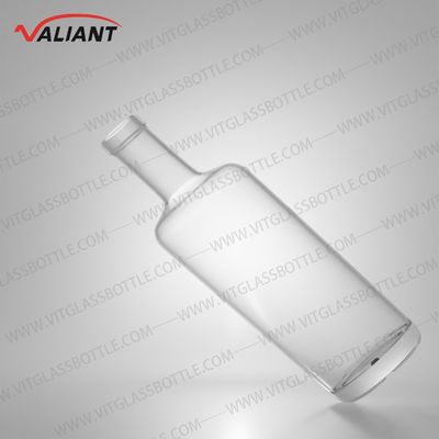 맥주 진 럼 고 플린트 유리 병 코크 톱과 맞춤형 스크린 인쇄