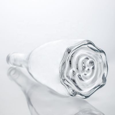 사용자 지정 로고 독특한 꽃 바닥 슈퍼 플린트 긴 목 750ml 진 코크를 위한 유리 병