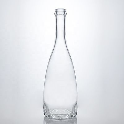 사용자 지정 로고 독특한 꽃 바닥 슈퍼 플린트 긴 목 750ml 진 코크를 위한 유리 병