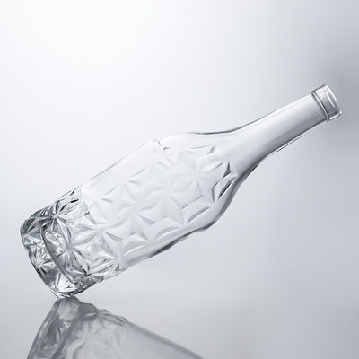 주문형 750ml 크롬으로 닦은 실크 인쇄 스파클링 와인 샴페인 금속 라벨이 있는 유리 병