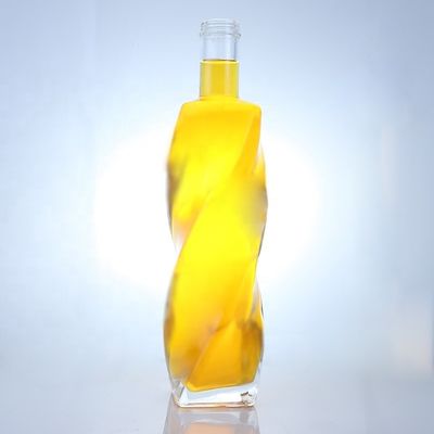 맞춤형 로고 특수 모양 유리 병 스피릿 700ml 750ml 나사 캡