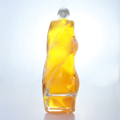 맞춤형 로고 특수 모양 유리 병 스피릿 700ml 750ml 나사 캡