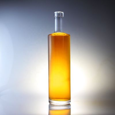 750ml 보드카 유리 병 코크와 독특한 디자인 독특한 실린더 모양