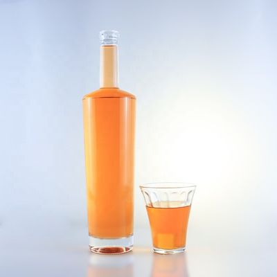 750ml 긴 목 플린트 유리 병 코크와 산성 에치 표면 처리