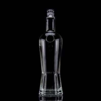 500ml700ml750ml 맑은 위스키 병 슈퍼 플린트 유리 주문 조각 독특한 디자인
