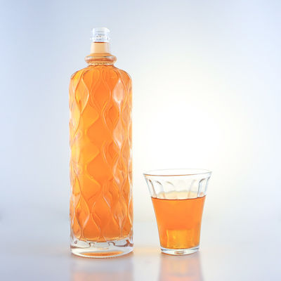 750ml 투명 녹화 유리 병 진 럼 샴페인 브랜디 테킬라 위스키 음주