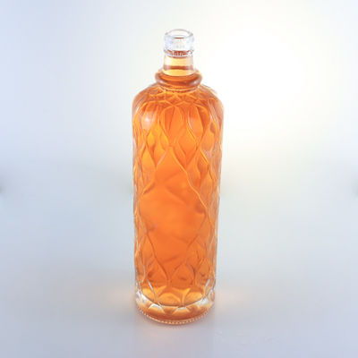 750ml 투명 녹화 유리 병 진 럼 샴페인 브랜디 테킬라 위스키 음주