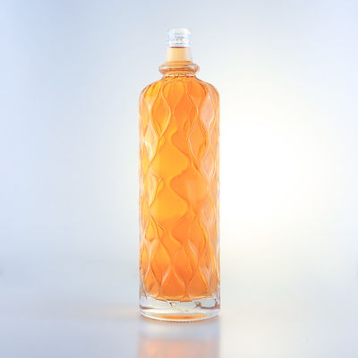 750ml 투명 녹화 유리 병 진 럼 샴페인 브랜디 테킬라 위스키 음주
