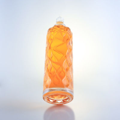 750ml 투명 녹화 유리 병 진 럼 샴페인 브랜디 테킬라 위스키 음주