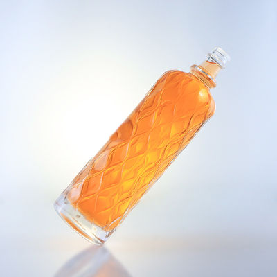 750ml 투명 녹화 유리 병 진 럼 샴페인 브랜디 테킬라 위스키 음주