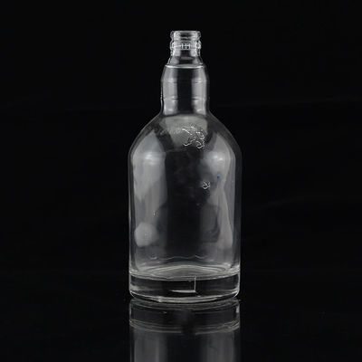 산성 에치 표면 취급 둥근 목과 빈 돌로 된 테킬라 유리 병