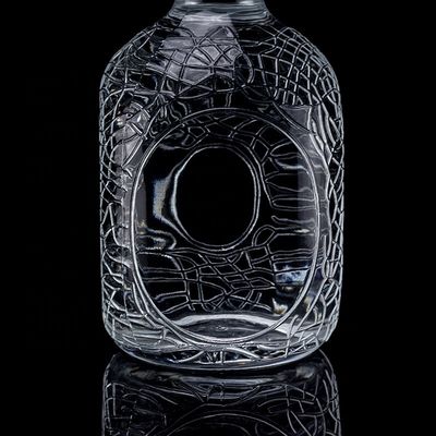 유리 둥글 조각 700ml 750ml 보드카 유리 병 코크 밀폐 유형 와인 병