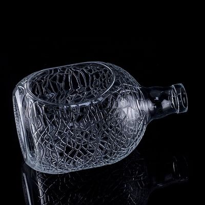 유리 둥글 조각 700ml 750ml 보드카 유리 병 코크 밀폐 유형 와인 병
