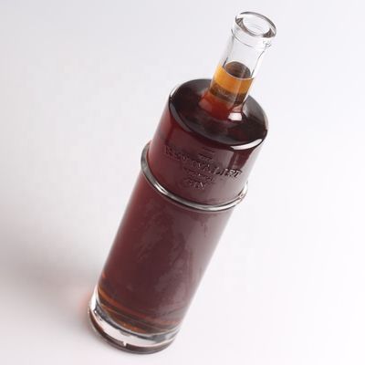 750ml 1 리터 크기의 조각 된 테킬라 유리 병, 둥근 모양과 코크 밀폐 유형