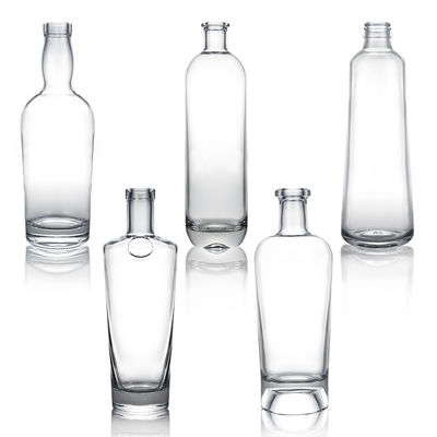 기본 재료 유리 500ml 700ml 750ml 슈퍼 플린트 둥근 선명한 유리 병