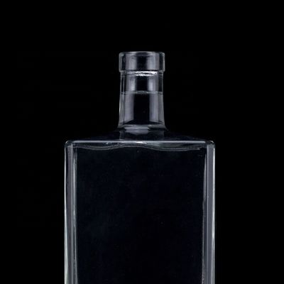 스크린 프린팅 1000ML 맑은 유리 병 보드카를 위해 나사 뚜?? 으로 정사각형 모양