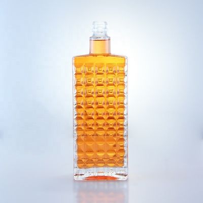 750ml 플린트 글래스 맑은 정사각형 둥근 진 병