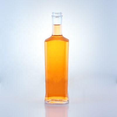 750ml 플린트 글래스 맑은 정사각형 둥근 진 병
