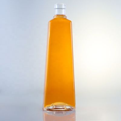 750ml 플린트 글래스 맑은 정사각형 둥근 진 병