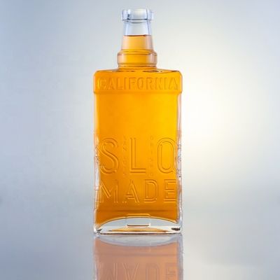 750ml 플린트 글래스 맑은 정사각형 둥근 진 병