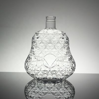 로고 인쇄 된 유리 병 보드카 위스키 스크루 톱과 수류탄 모양