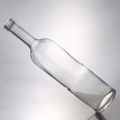 위스키 샴페인 브랜디 및 리커 산업 음료용 750ml 맑은 긴 목 유리 병