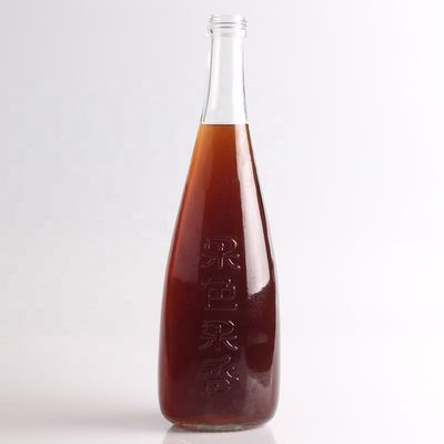 병 색상 선명한 슈퍼 플린트 유리 750ml 주스 유리 병 알루미늄 덮개