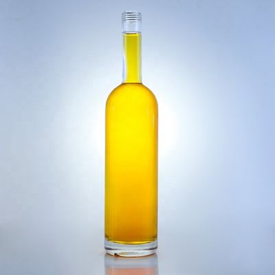 사용자 지정 로고 700ml 750ml 고 플린트 둥근 모양의 유리 병
