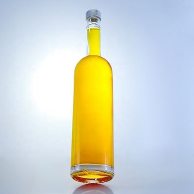 사용자 지정 로고 700ml 750ml 고 플린트 둥근 모양의 유리 병