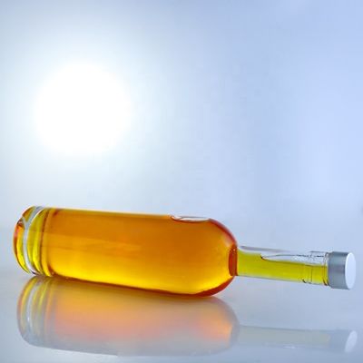 사용자 지정 로고 700ml 750ml 고 플린트 둥근 모양의 유리 병