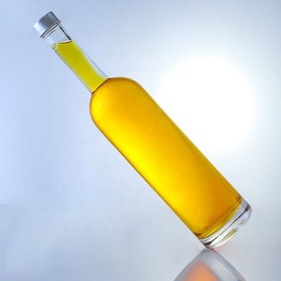 사용자 지정 로고 700ml 750ml 고 플린트 둥근 모양의 유리 병