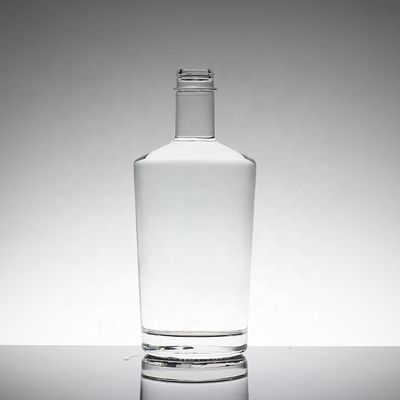 크리스탈 플린트 유리 750ml 둥근 보드카 유리 병 유리 목걸이 제조업체