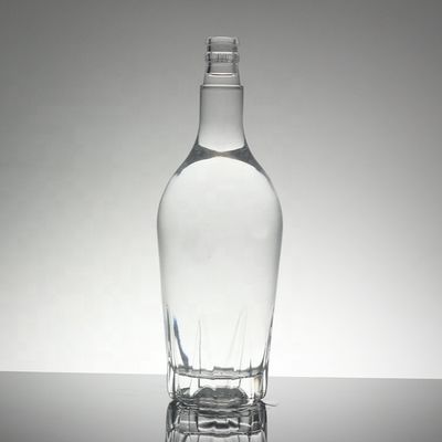 크리스탈 플린트 유리 750ml 둥근 보드카 유리 병 유리 목걸이 제조업체