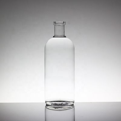 크리스탈 플린트 유리 750ml 둥근 보드카 유리 병 유리 목걸이 제조업체