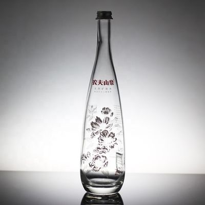정액 또는 소다 음료용 맞춤 제작 선명한 유리 나사 캡 병 330ml 500ml 750ml