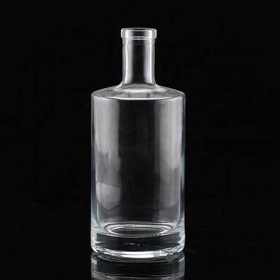 산업용 보드카 맑은 유리 병 짧은 목과 뚱뚱한 몸 500ml 750ml