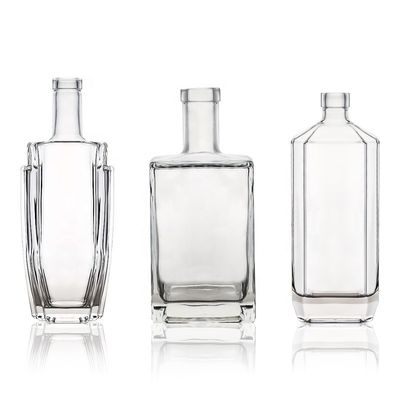 받아 들일 수 있는 고객 로고 유리 사각형 슈퍼 플린트 500ml 700ml 750ml 진 병