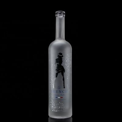 유리 750ml 500ml 디칼 인쇄 와드카 병 얼음 디자인과 기본 재료