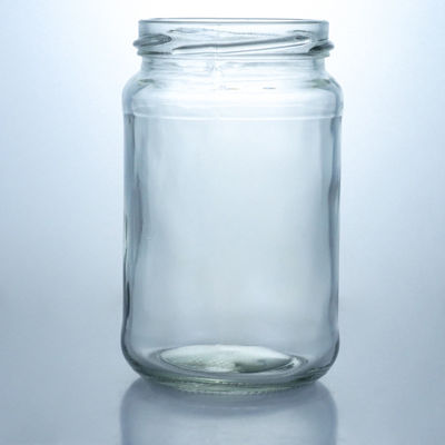 금속 뚜?? 과 유리 기본 재료와 함께 500ml 넓은 입 둥근 유리 꿀 잔