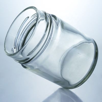 금속 뚜?? 과 유리 기본 재료와 함께 500ml 넓은 입 둥근 유리 꿀 잔