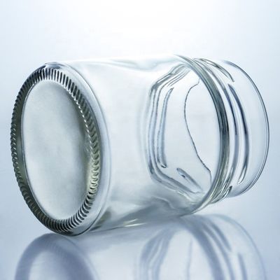 금속 뚜?? 과 유리 기본 재료와 함께 500ml 넓은 입 둥근 유리 꿀 잔