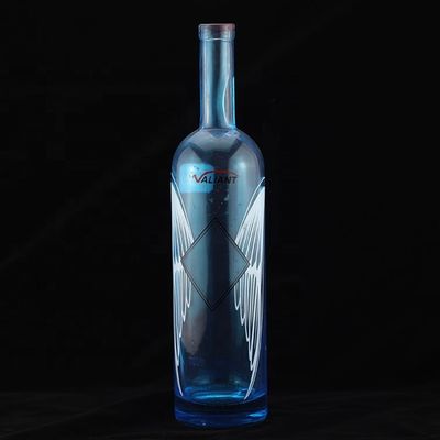 고급 스크린 프린팅 둥근 모양의 파란색 보드카 병 술과 진의 산업용