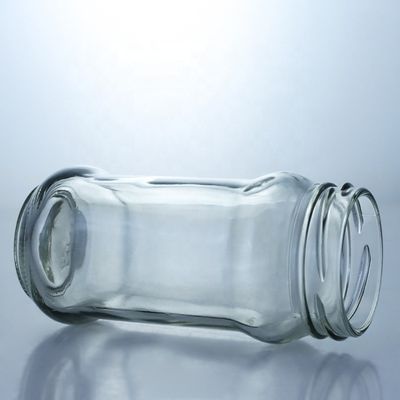 금속 밀폐 뚜?? 이 있는 맑은 유리 햄 꿀 젤리 저장 용기 25 ml ~ 1000 ml