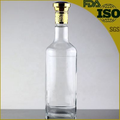 위스키 보드카 유리 재료 700ml 1000ml 금속 덮개와 최고 수준의 병