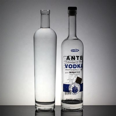 위스키 보드카 유리 재료 700ml 1000ml 금속 덮개와 최고 수준의 병